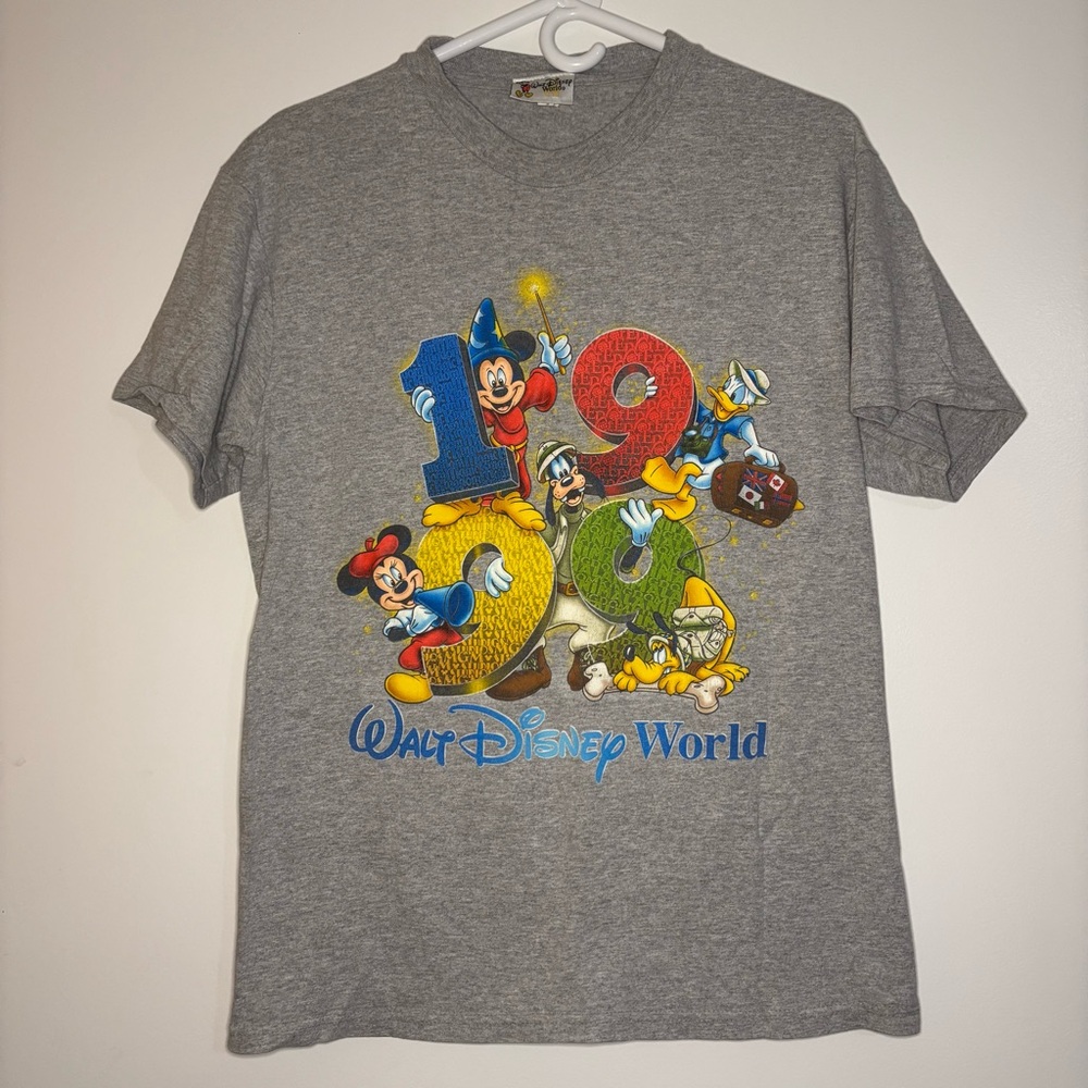 Disney Gray Short Sleeve Tee with Colorful 1999 Graphic